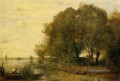 bewaldete Halbinsel plein air Romantik Jean Baptiste Camille Corot